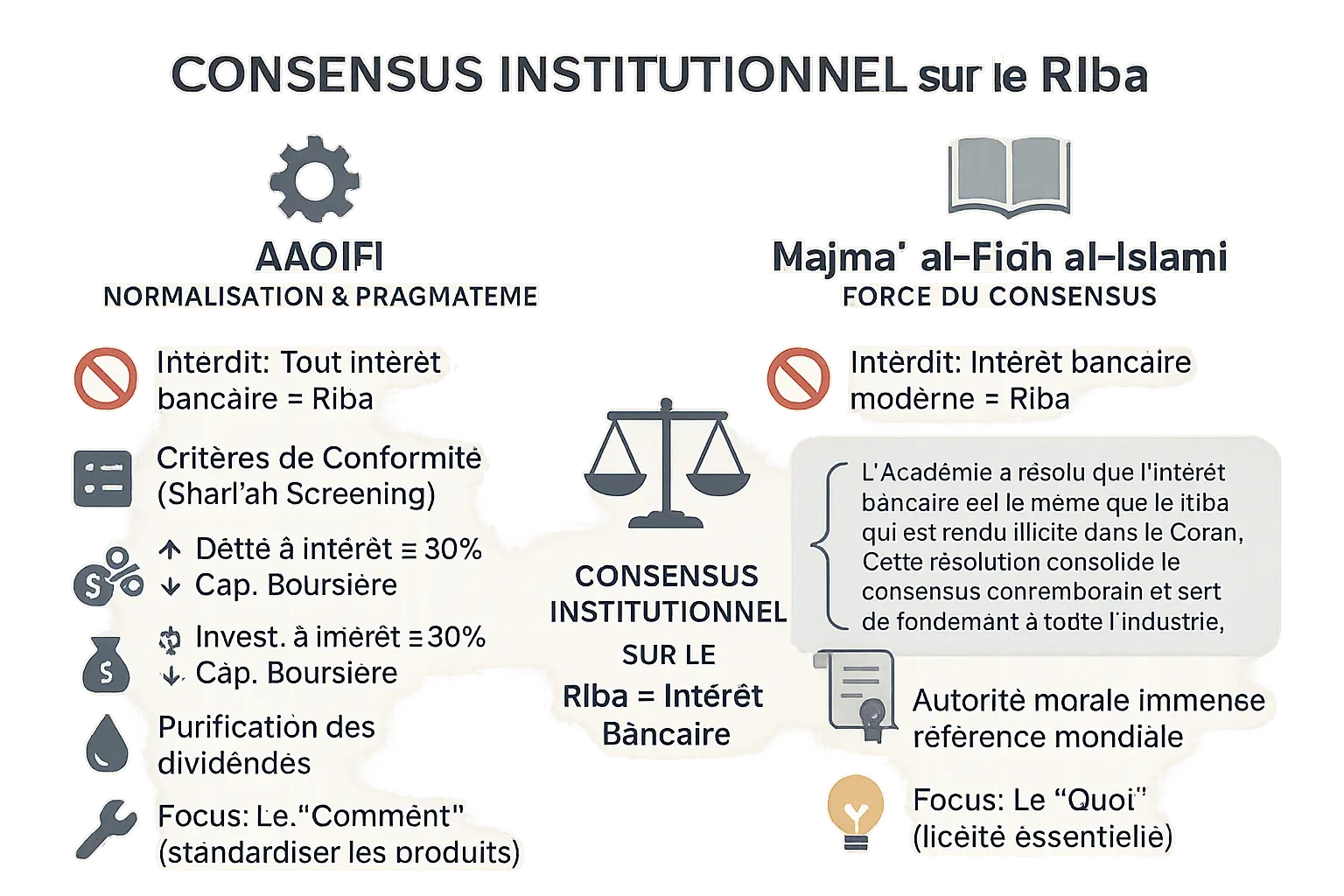 Représentation visuelle des institutions de la finance islamique
