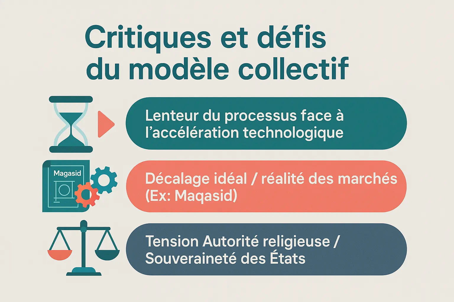 Illustration des défis du modèle de l'Académie Islamique du Fiqh