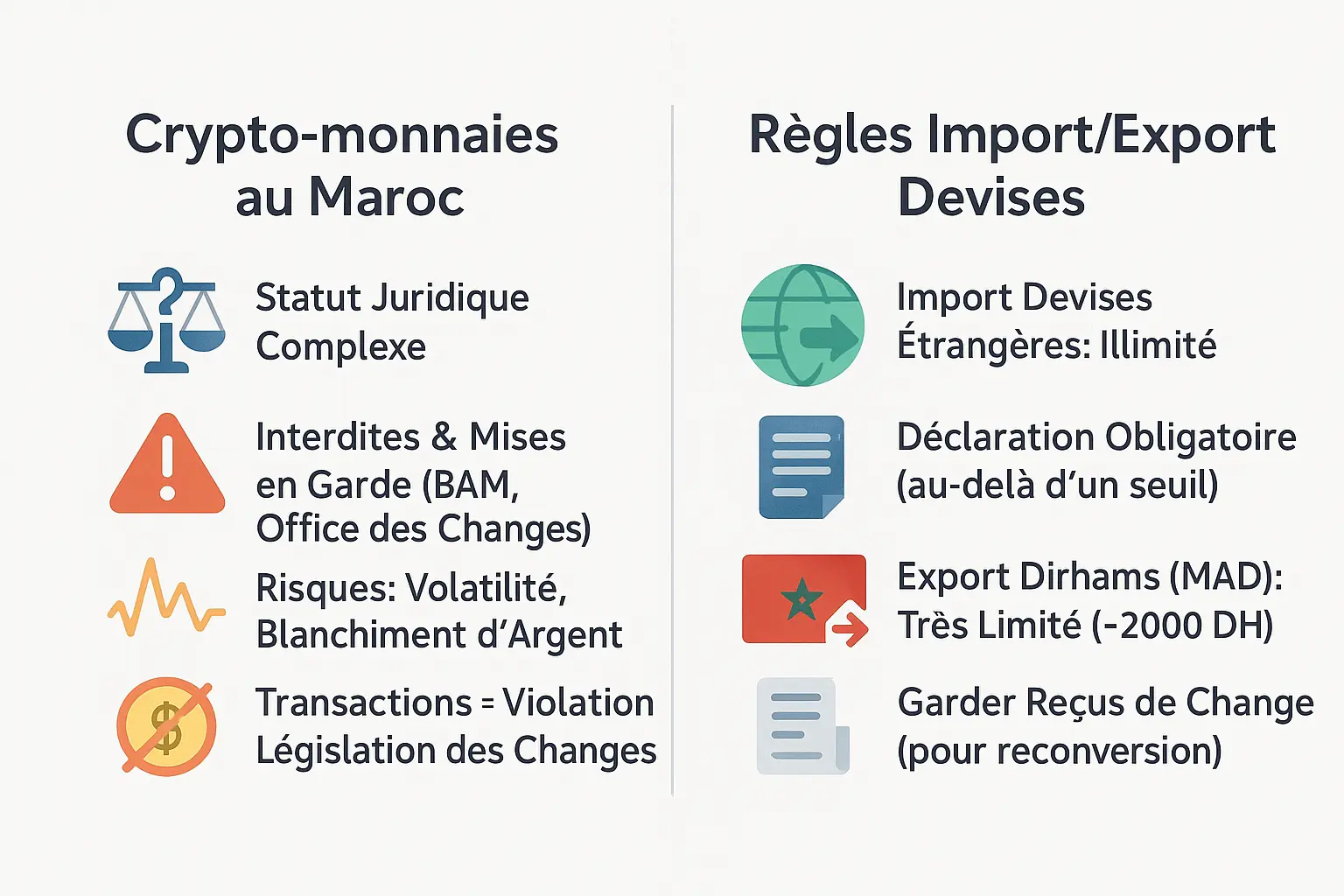 Réglementation des crypto-monnaies et règles de change au Maroc