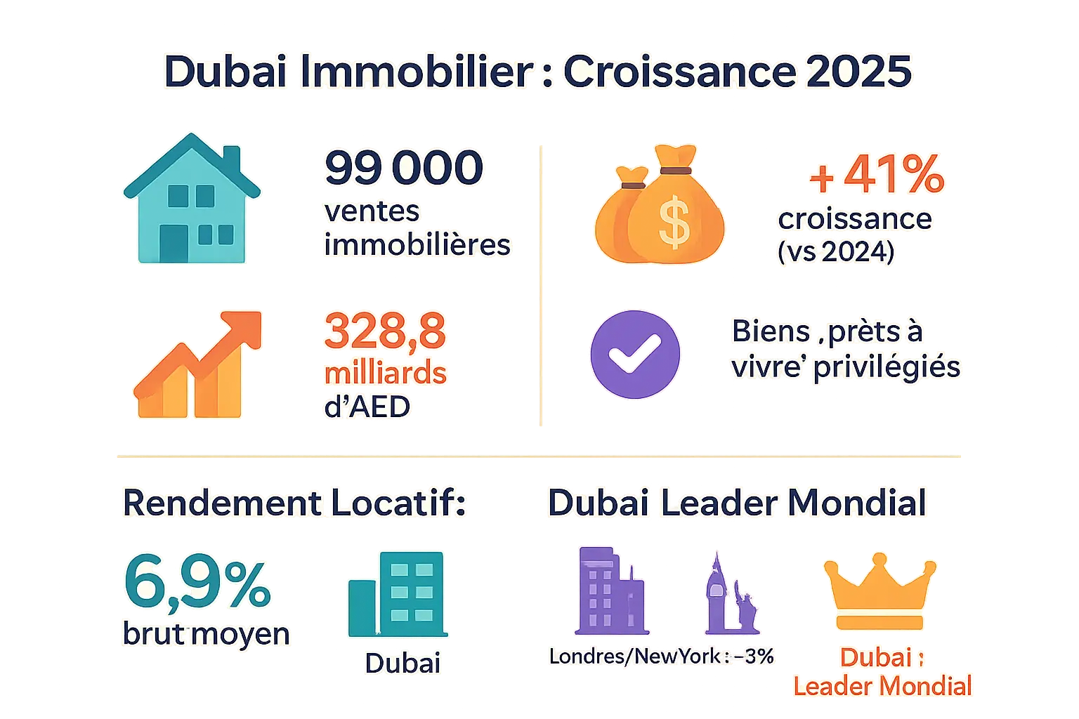 Croissance et rendement immobilier à Dubaï en 2025