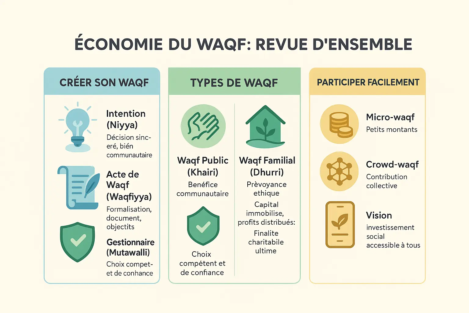 Schéma explicatif de l'économie du Waqf