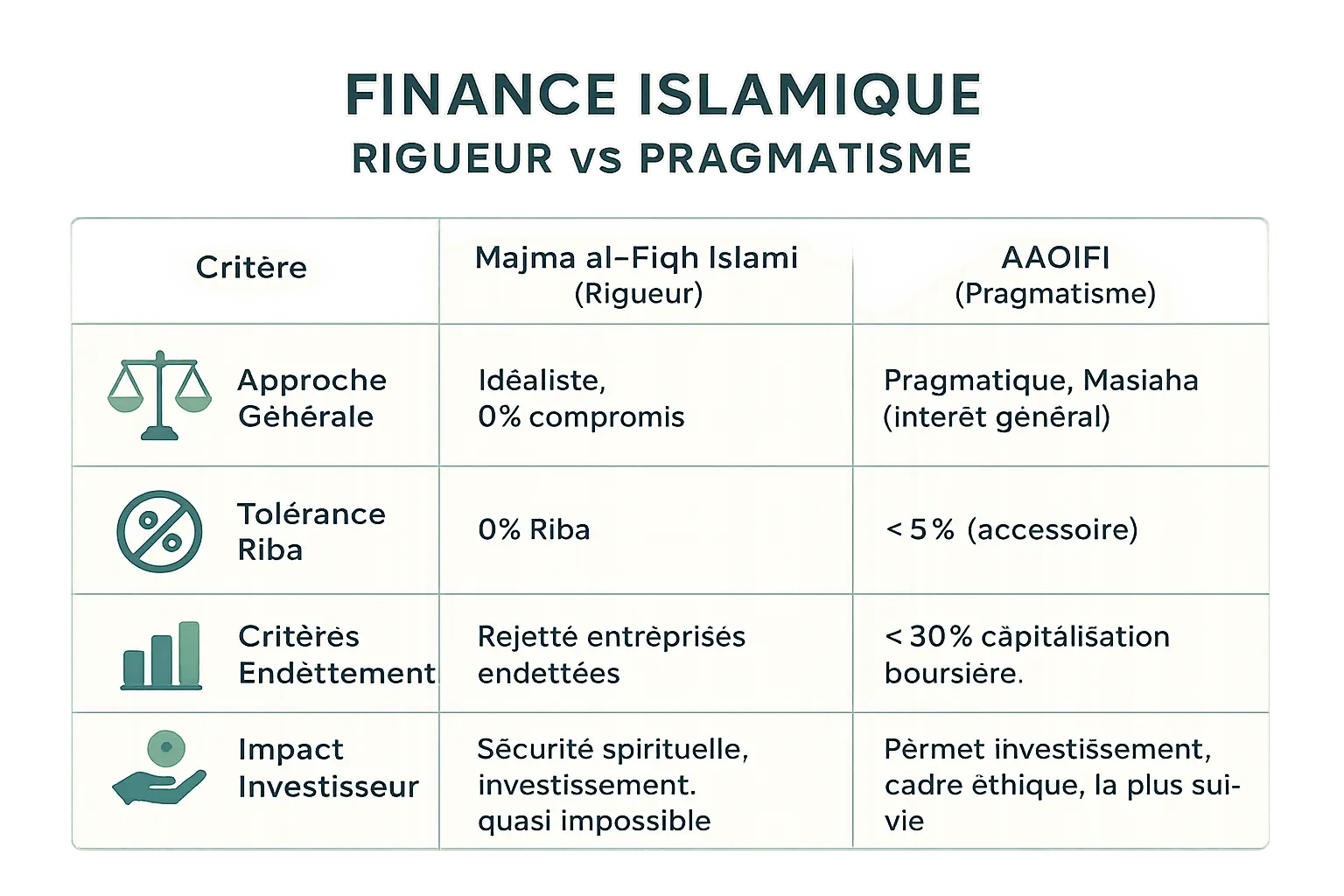 Comparaison visuelle des deux approches de la finance islamique