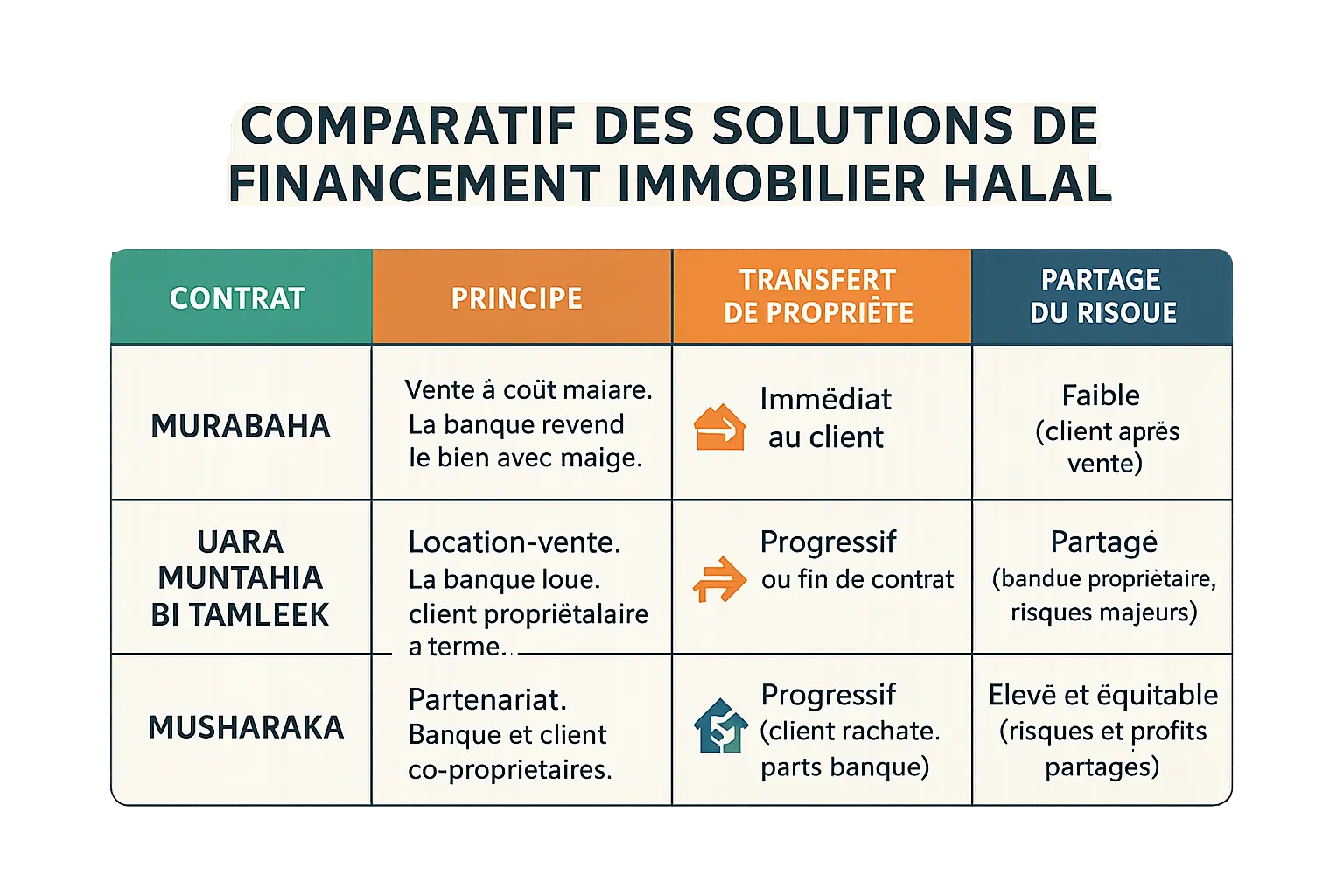 Comparatif des solutions de financement halal pour l'immobilier