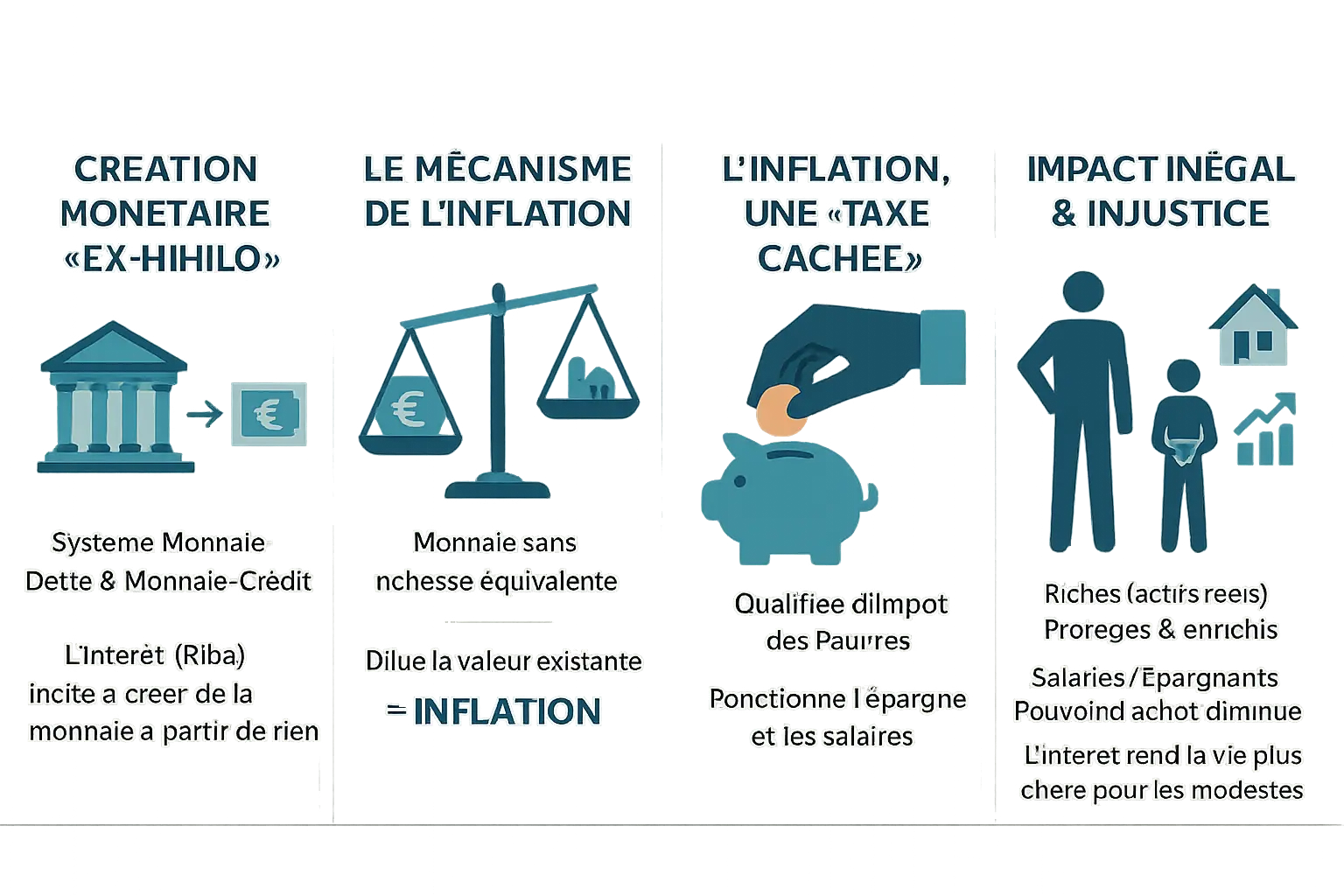 Illustration des mécanismes et impacts inégalitaires de l'inflation et du Riba