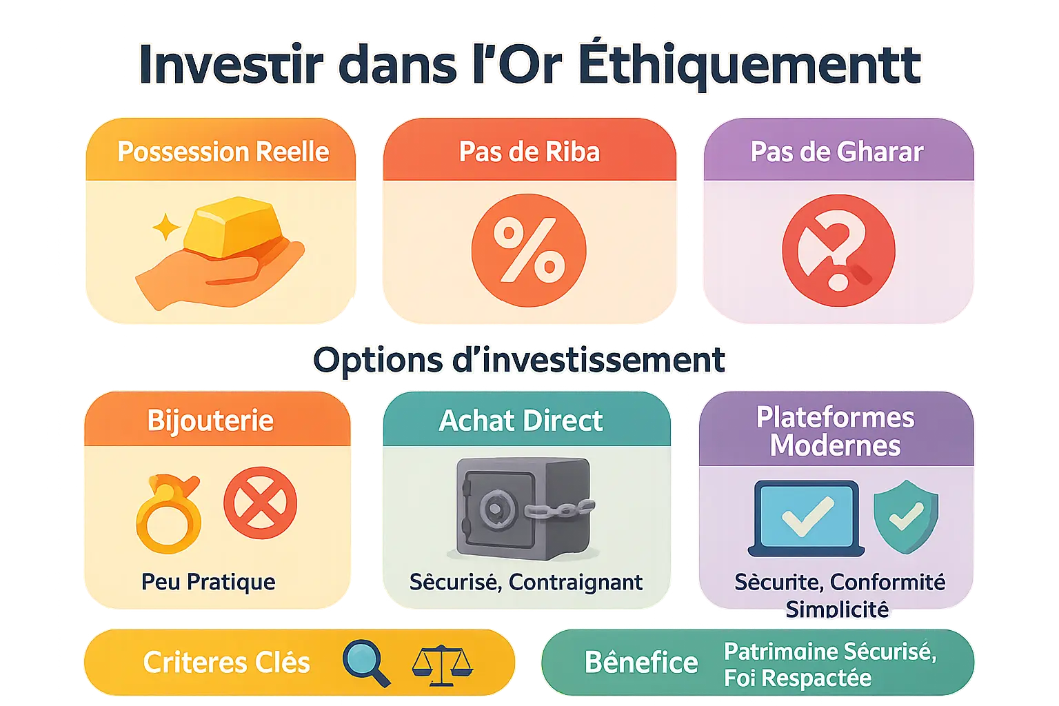 Illustration d'investissement éthique dans l'or