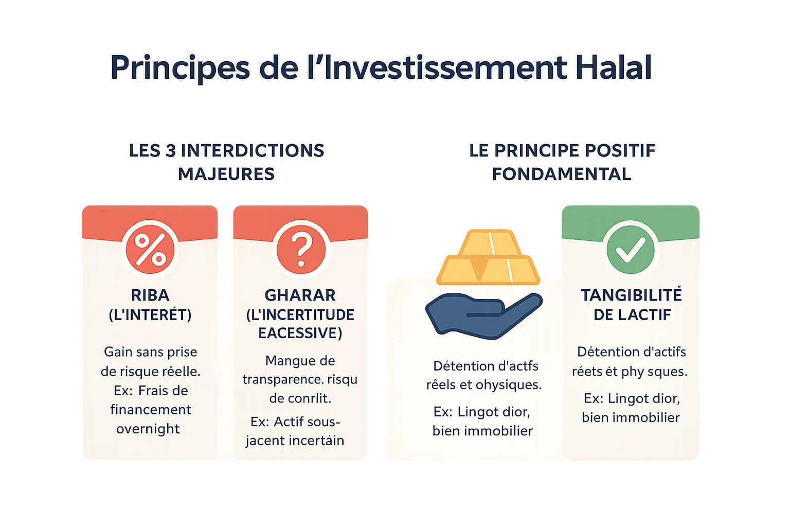 Illustration des principes clés de l'investissement halal