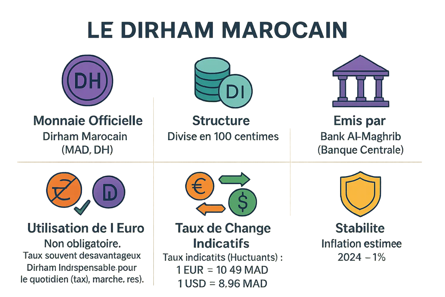 Infographie sur le dirham marocain