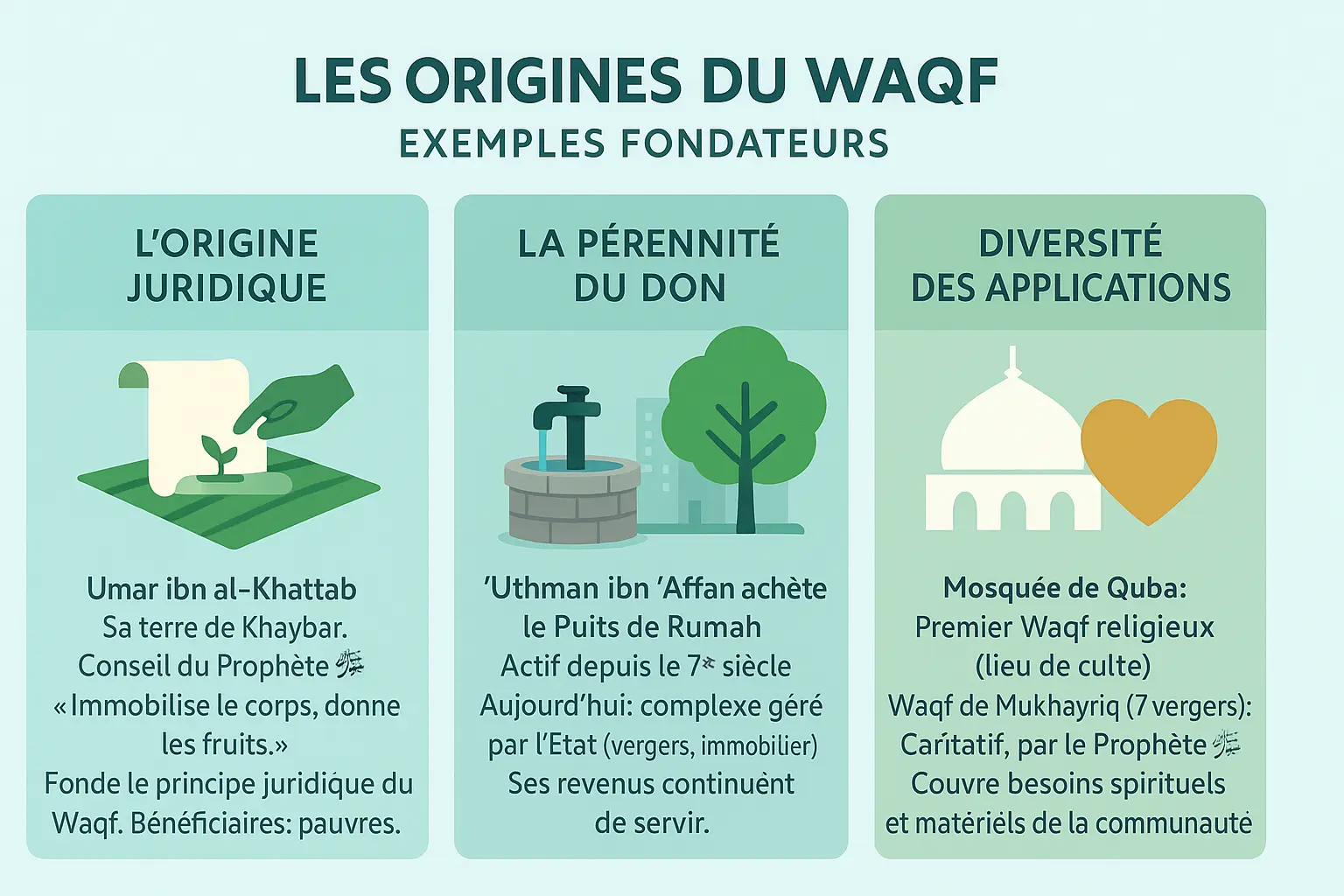 Représentation visuelle des origines du waqf