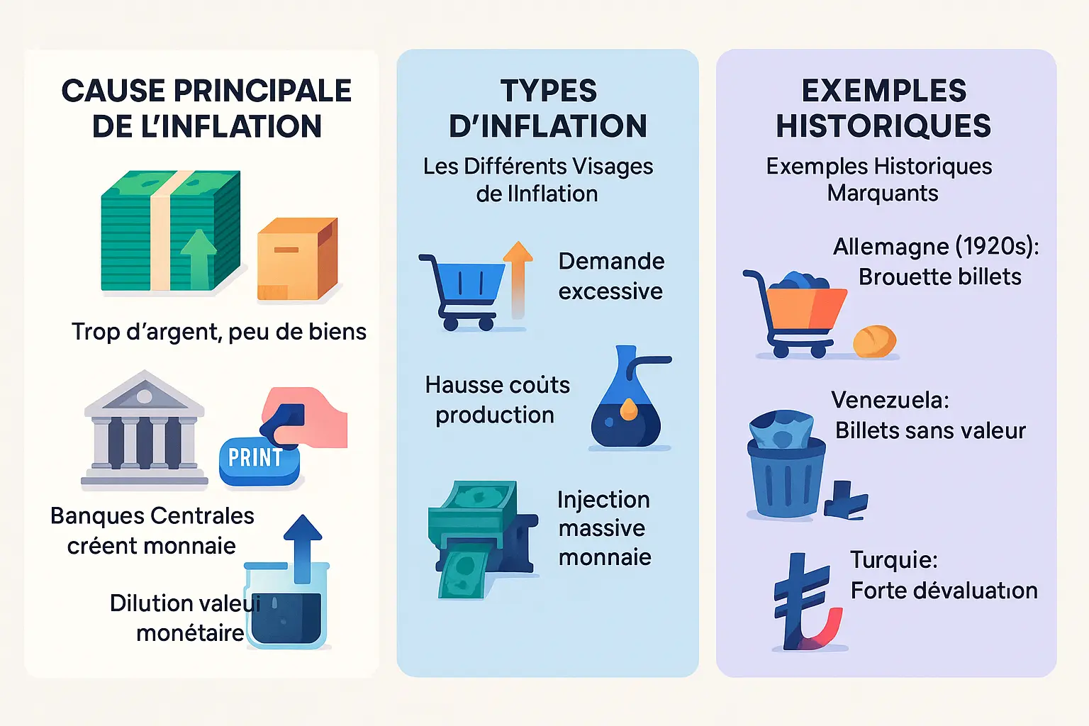 Illustration des causes de l'inflation