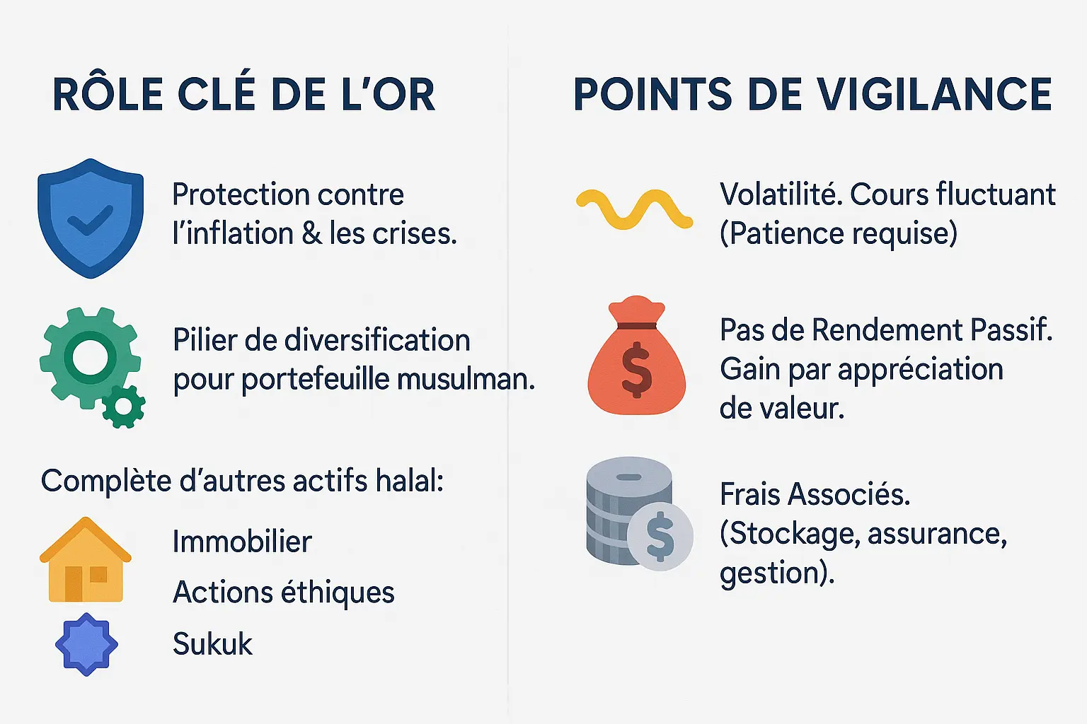 Illustration d'une stratégie patrimoniale musulmane avec l'or