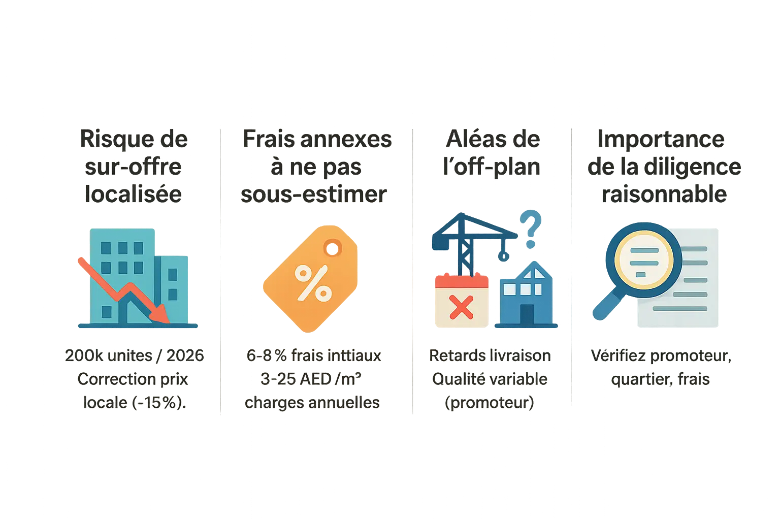 Illustration des risques d'investissement immobilier à Dubaï