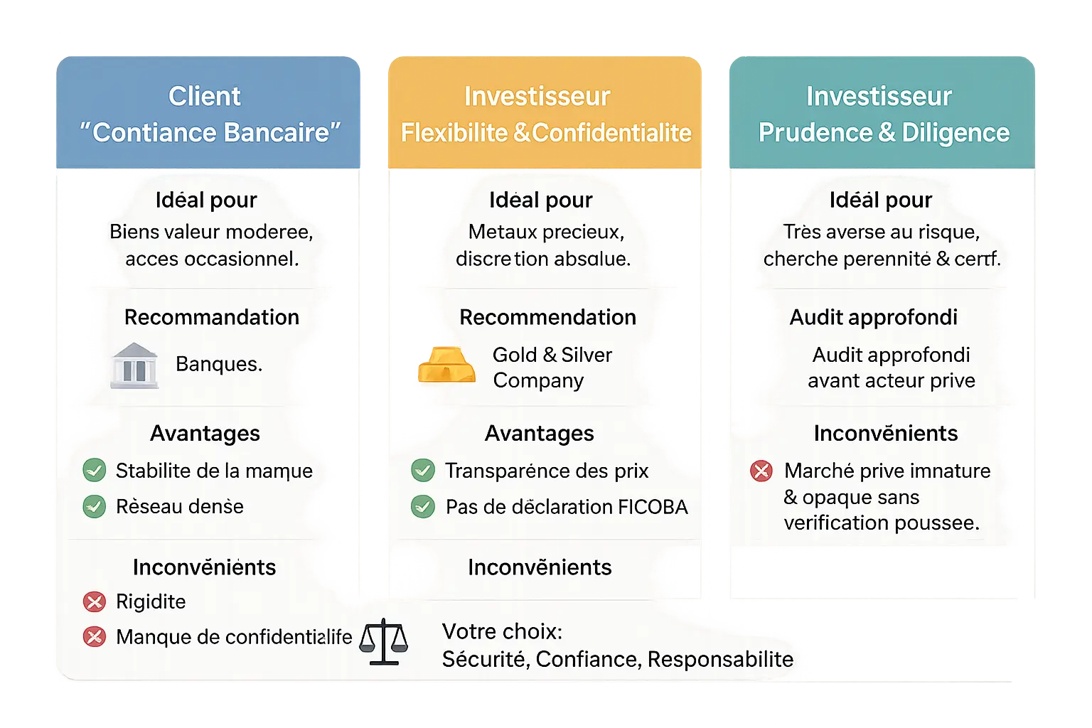 Comparatif des profils utilisateurs pour le choix d'un coffre-fort
