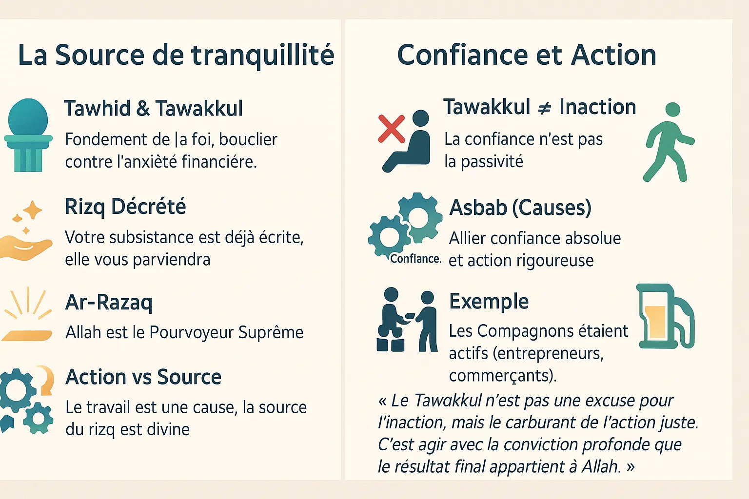 Illustration de la confiance en Allah dans la gestion financière